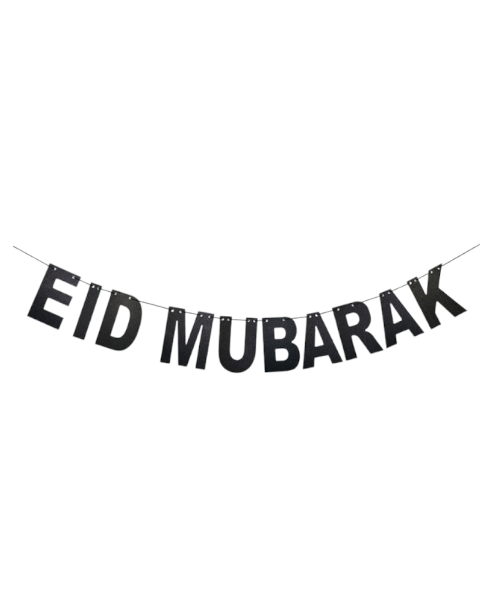 Banderole pailletée Eid Mubarak - Noir