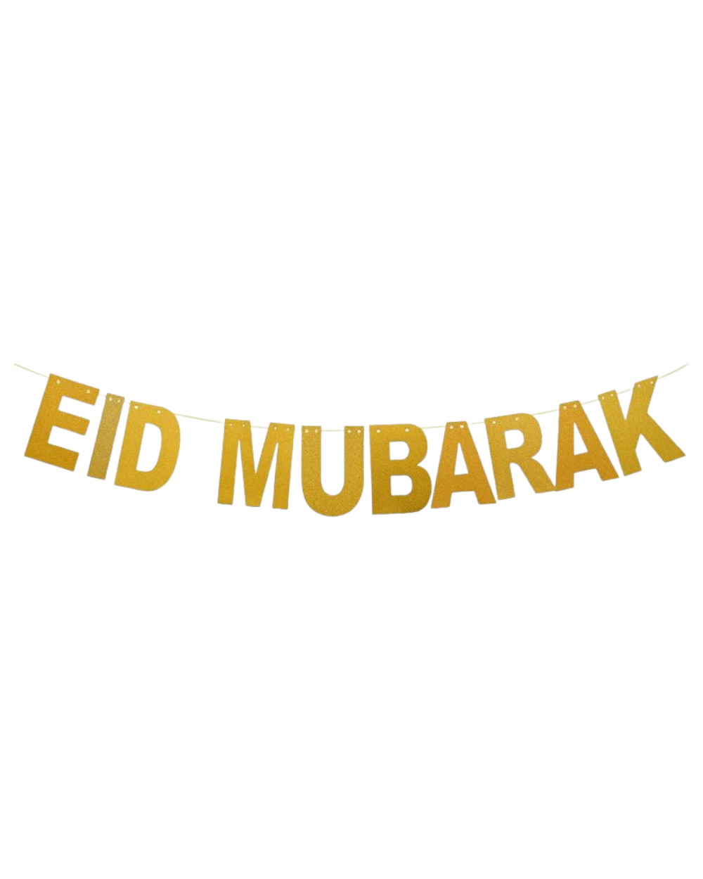 Banderole Eid Mubarak pailletée dorée