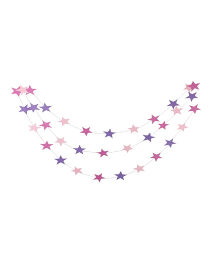 Banderole étoilée - Violet, lavande et rose