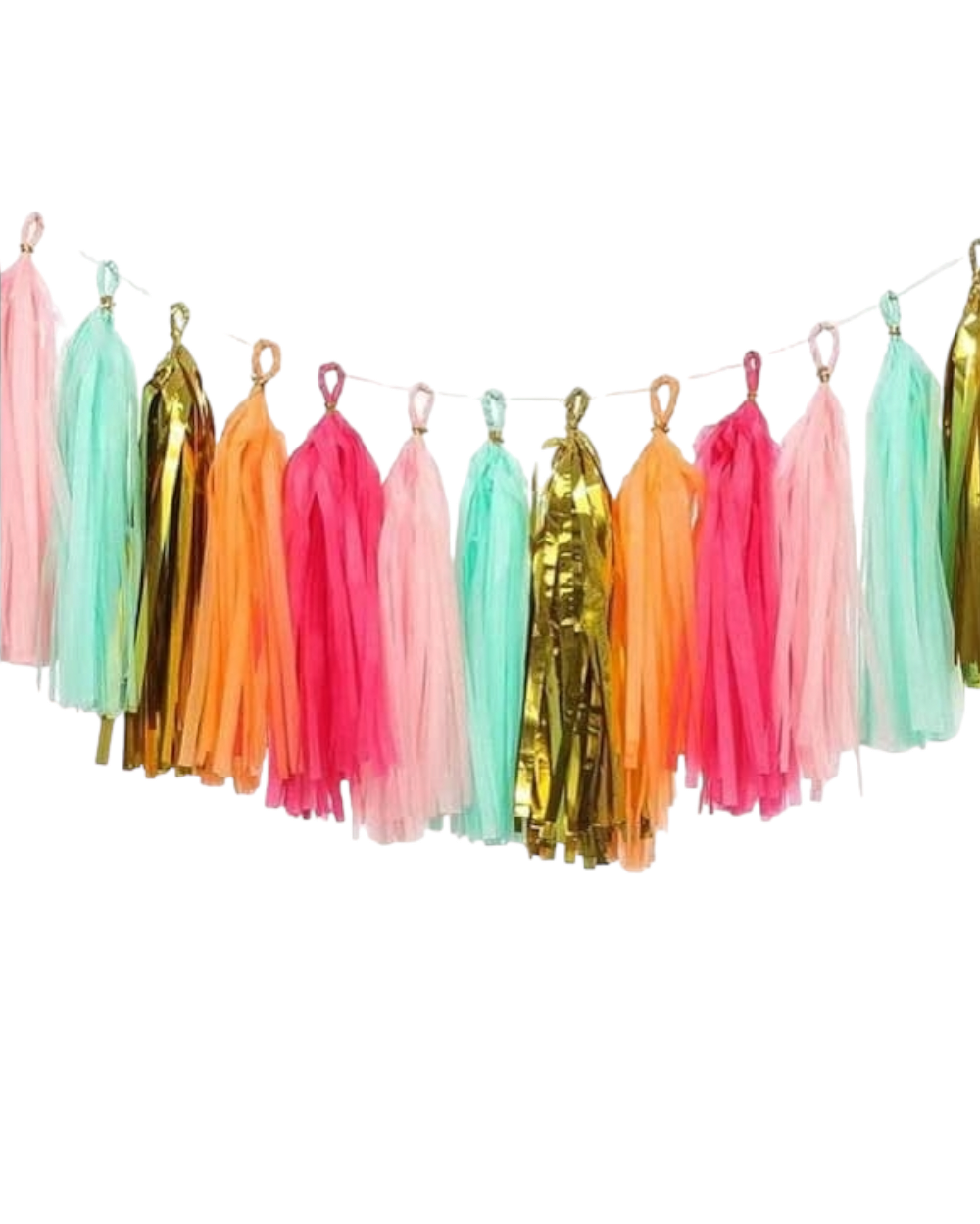 Guirlande de pompons en papier de soie - Multicolors - Happy Muz Deco