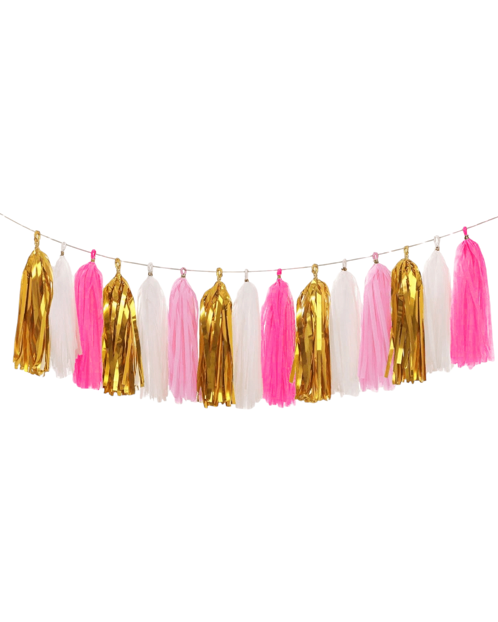 Tissue paper pom pom garland - Pink