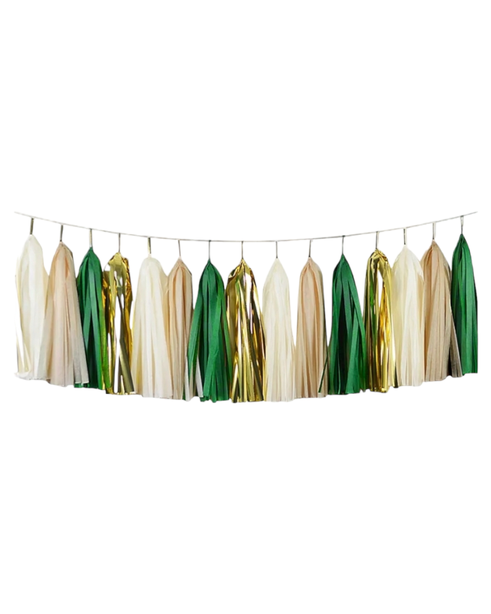 Tissue paper pom pom garland - Green