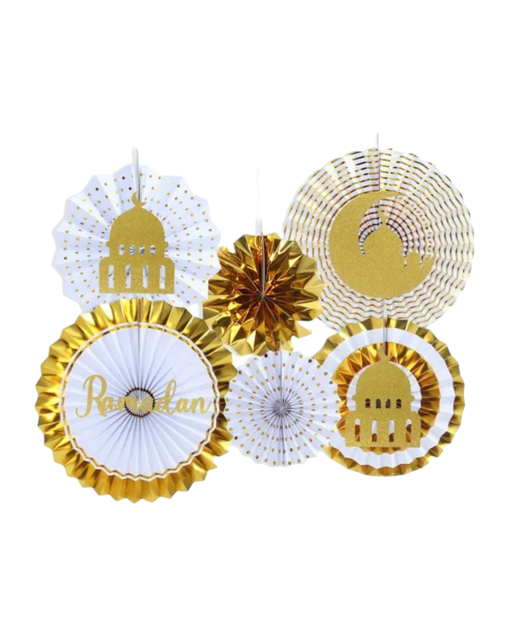 Éventails - Doré et blanc - Happy Muz Deco