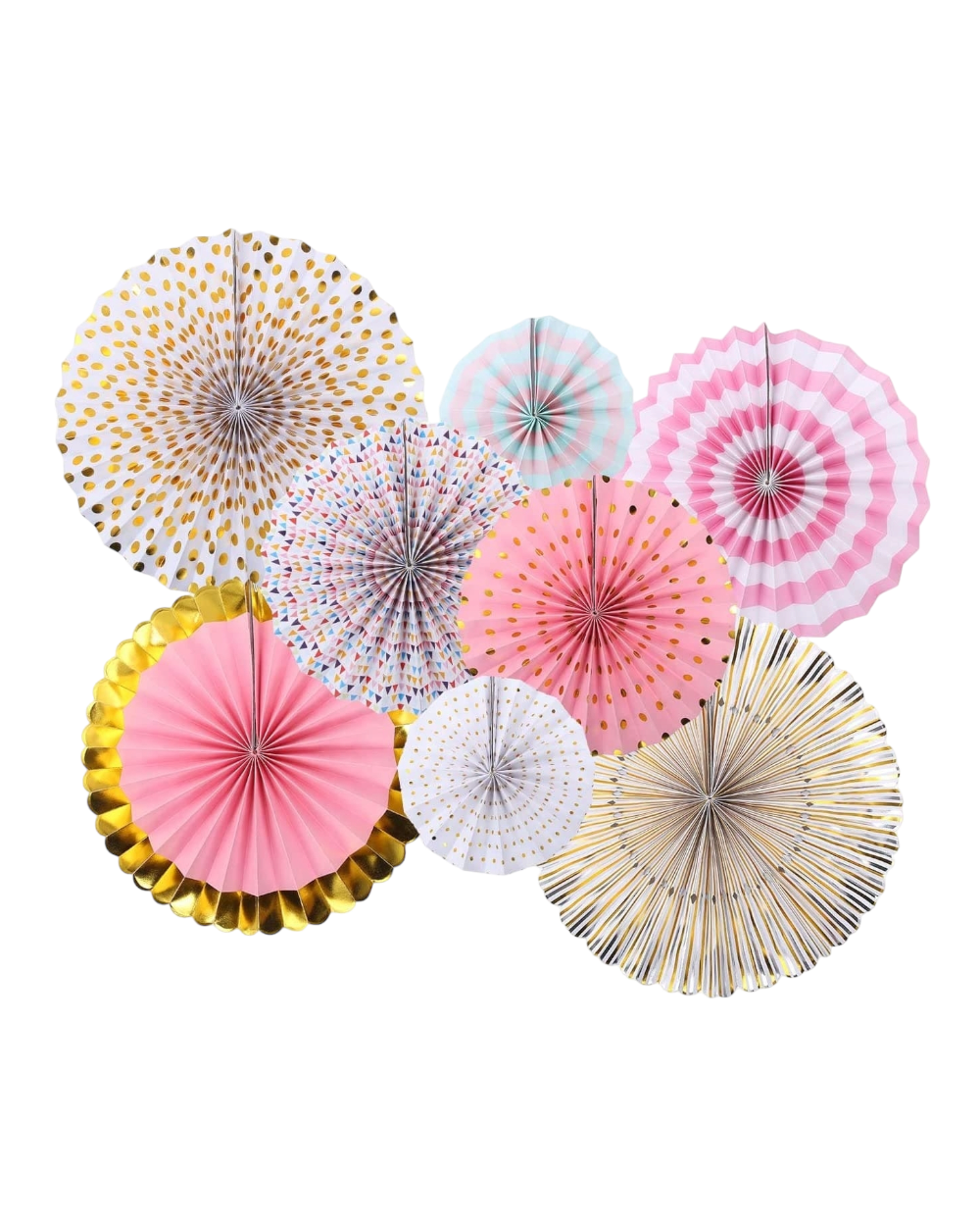 Éventails - Doré et rose - Happy Muz Deco