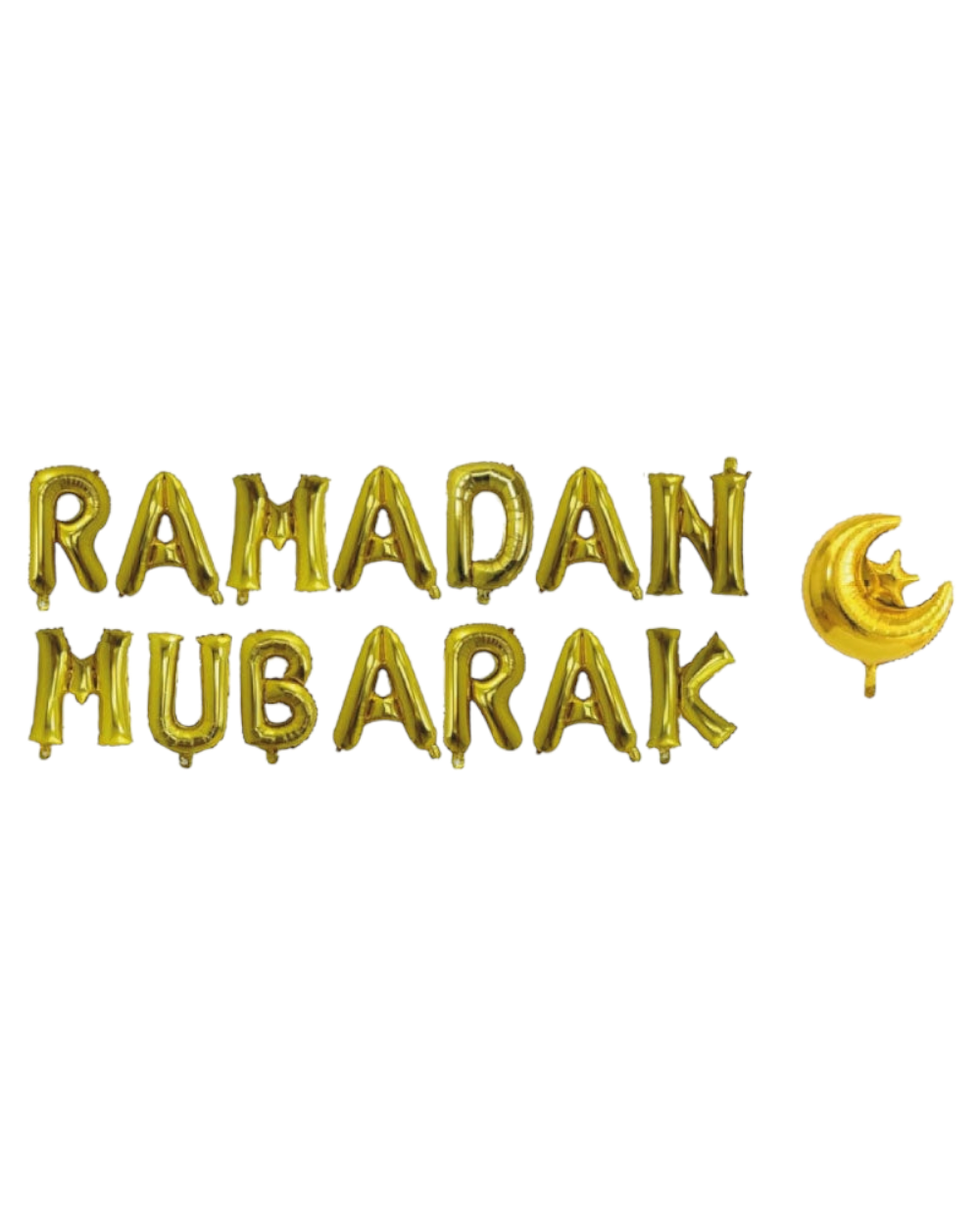 Ballons lettres ramadan mubarak doré | lettres de ballon d&