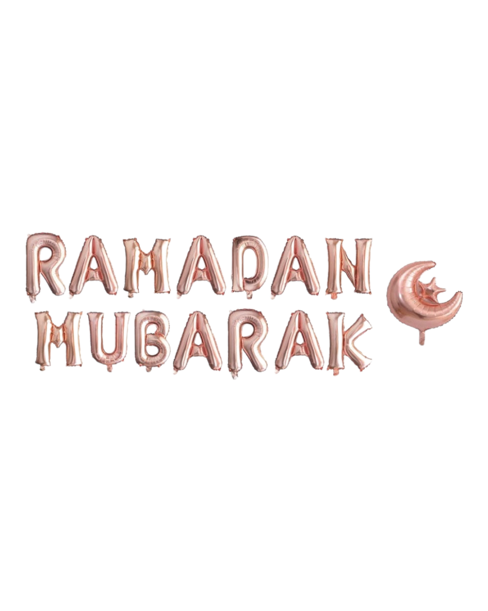 Ballons lettres ramadan mubarak doré | lettres de ballon rose | déco ramadan mubarak