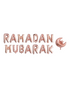 Ballons lettres ramadan mubarak doré | lettres de ballon rose | déco ramadan mubarak