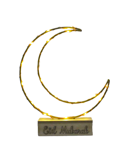 Déco de table lumineuse croissant de lune LED - Métallique doré