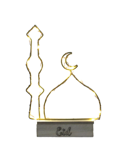 Déco de table lumineuse mosquée LED - Métallique doré