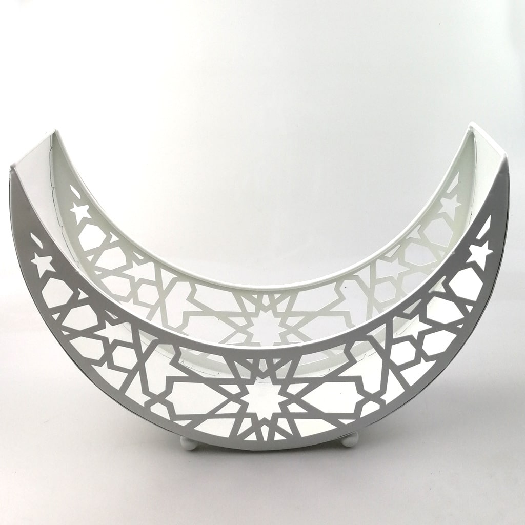 plateau en metal blanc | Deco de Table | decoration eid mubarak ramadan 2022