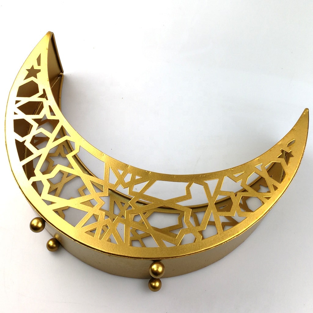 plateau en metal dore | Deco de Table | decoration eid mubarak ramadan 2022