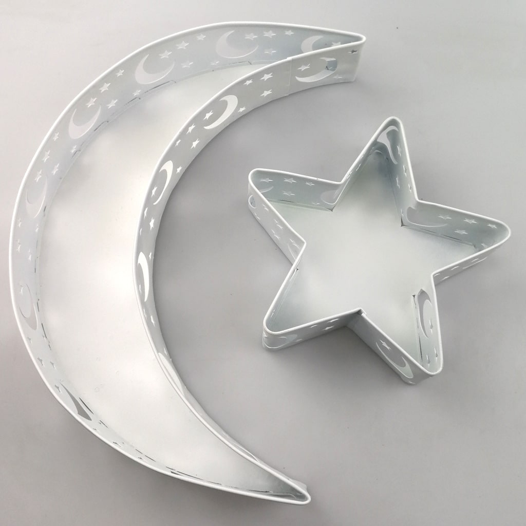 plateau motif lune blanc deco decoration eid mubarak ramadan 2022