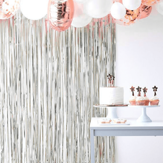 Rideau a franges decoratif Argent A - Happy Muz Deco