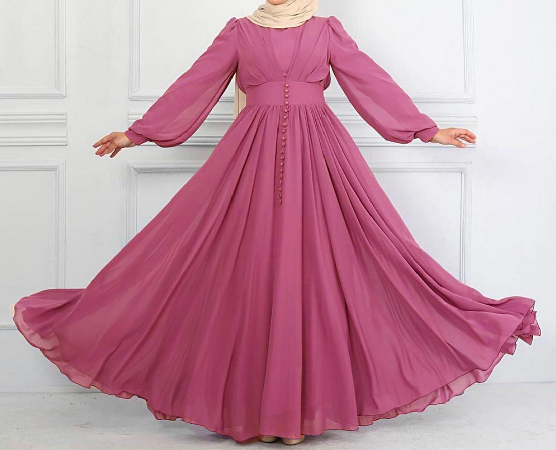 Niyya mastour long pink dress