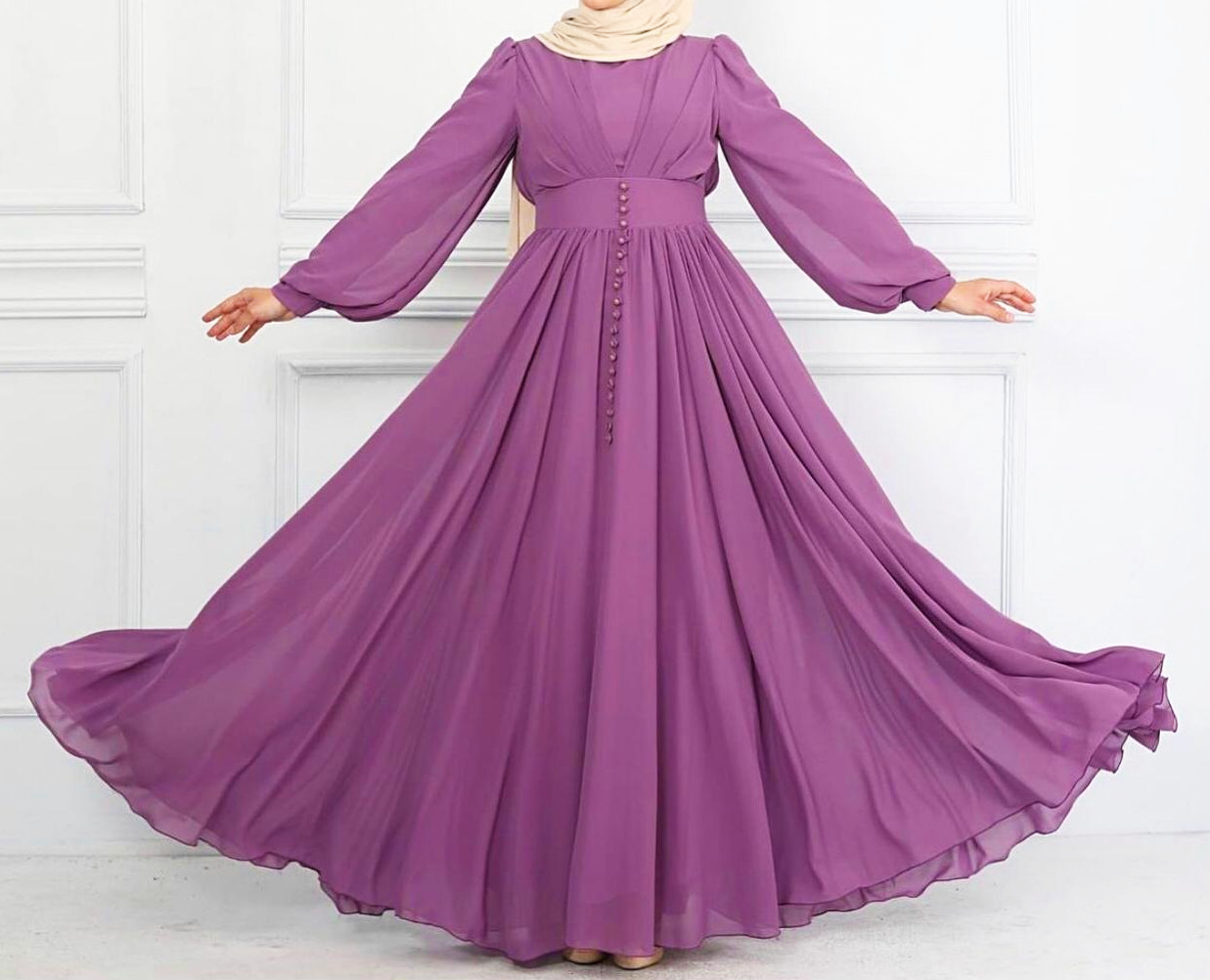 Niyya mastour long light purple dress
