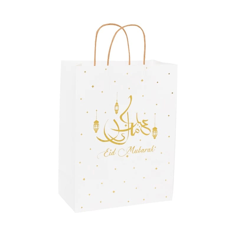 sac cadeaux blanc deco | Eid Accessories | Cute gift bags | sacs cadeaux en papier 
