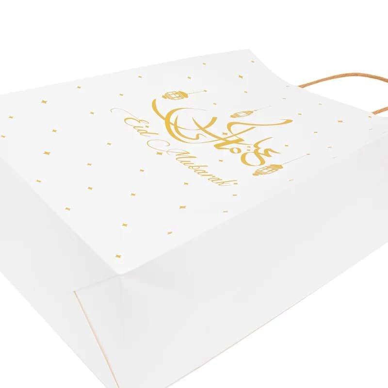 sac cadeaux blanc deco | Eid Accessories | Cute gift bags | sacs cadeaux en papier - Happy Muz Deco