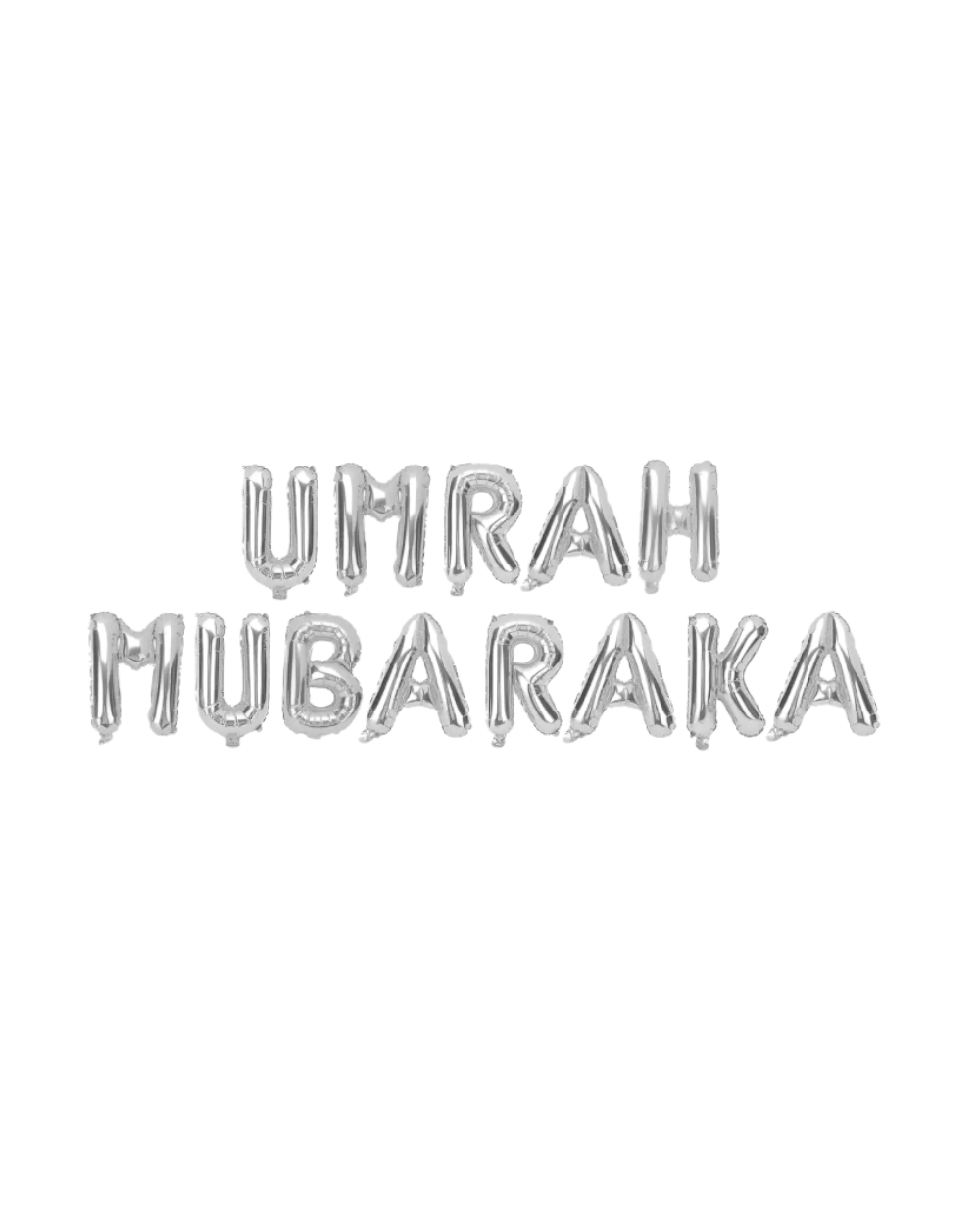 Ballons lettres Umrah Mubaraka - Argent