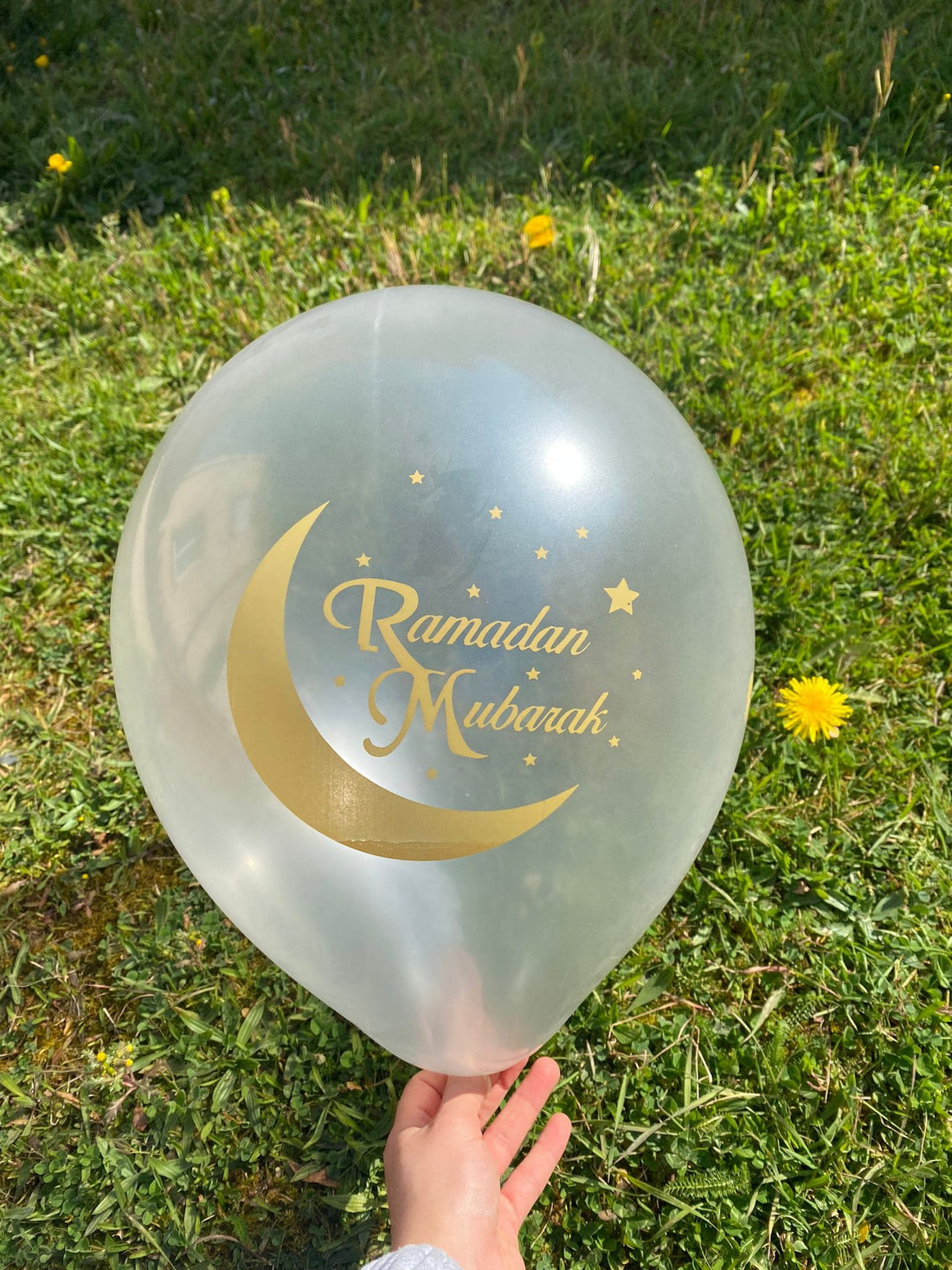 Ballons Ramadan Mubarak - Blanc et doré - Happy Muz Deco