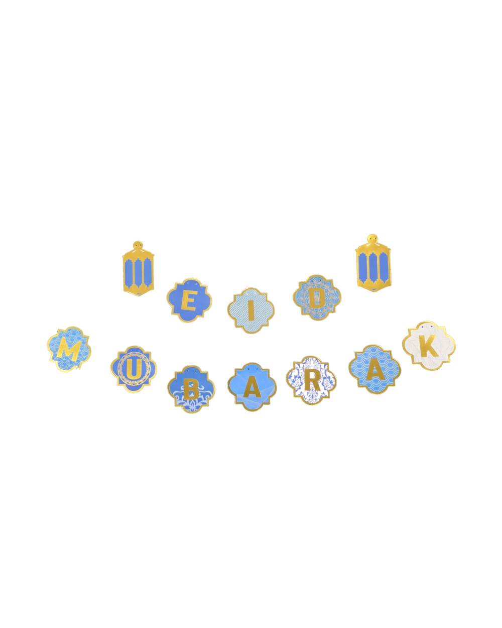 Banderole Eid Mubarak - Bleu - Happy Muz Deco