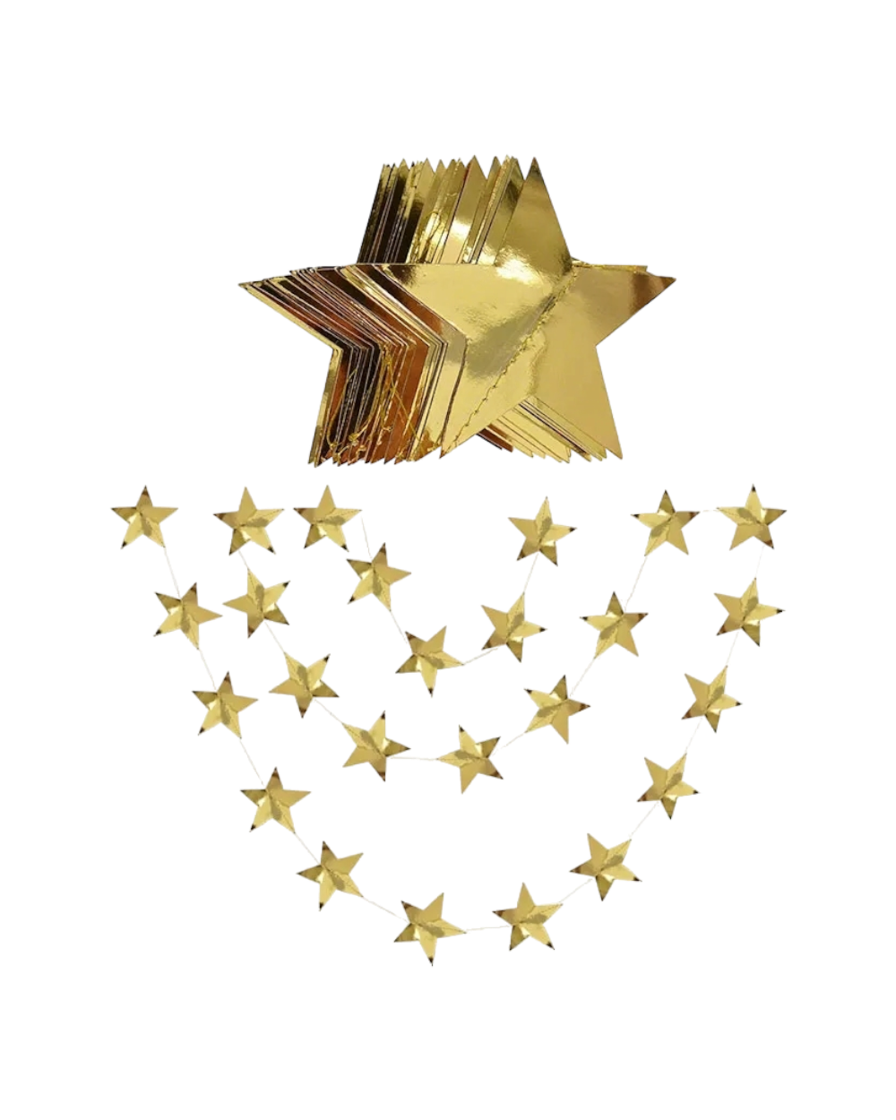 Banderole etoilee pailletee Dore B - Happy Muz Deco