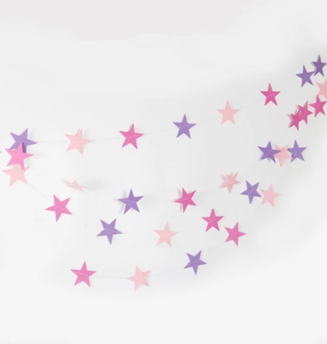 Banderole étoilée - Violet, lavande et rose