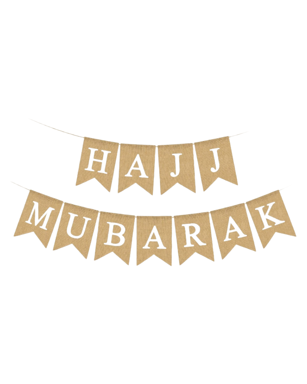 Banderole Hajj Mubarak - Toile de jute