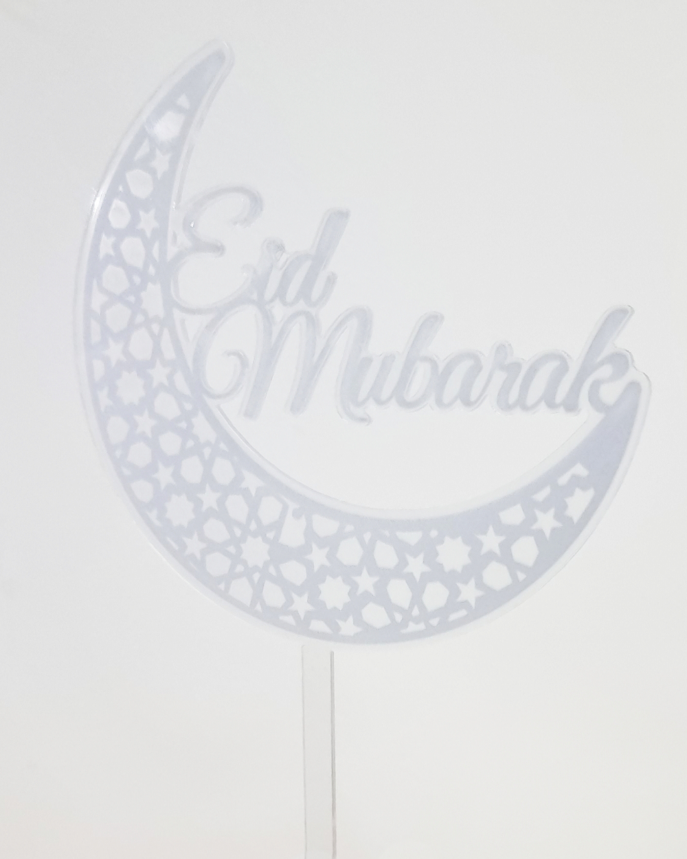 Cake Topper Lune Eid Mubarak - Blanc - Happy Muz Deco