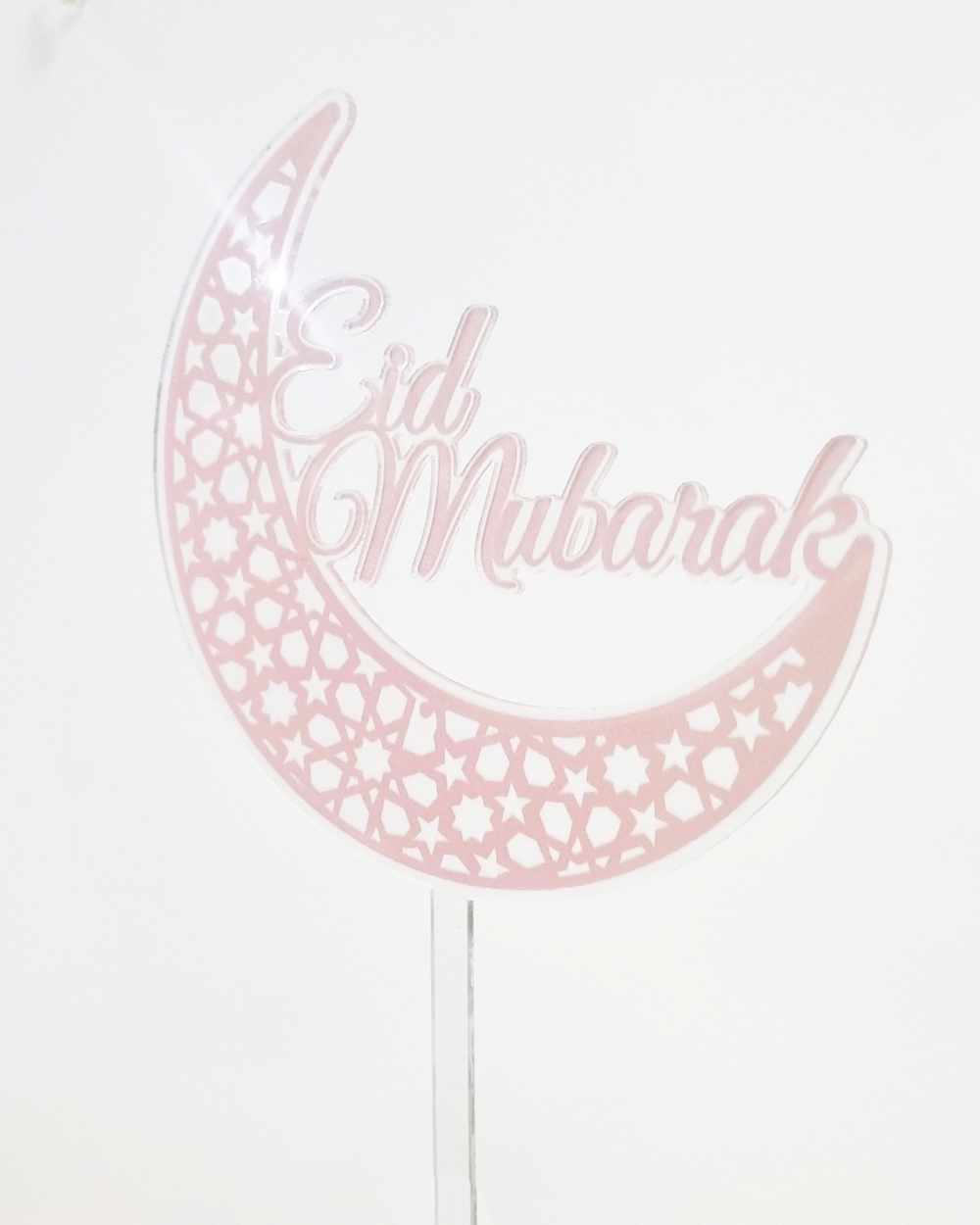 Cake Topper Lune Eid Mubarak - Rose - Happy Muz Deco