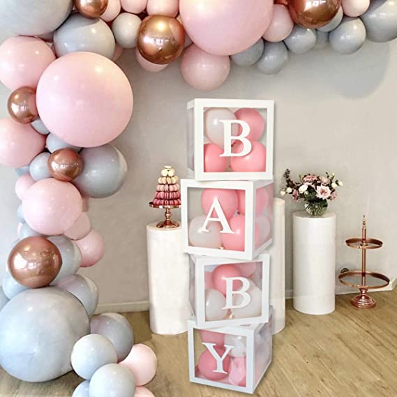 Baby Shower Box avec ballons - Baby Girl