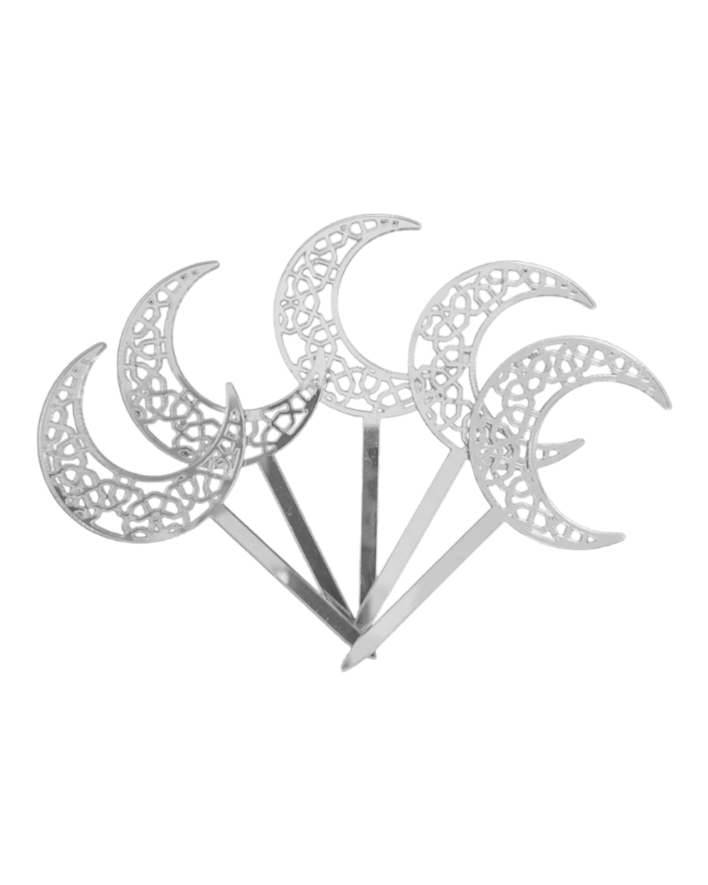Cupcake topper lune - Argent - Happy Muz Deco