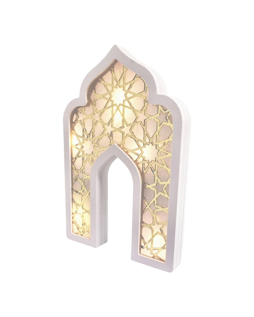 Déco de table lumineuse porte oriental LED - Blanc et Doré - Happy Muz Deco
