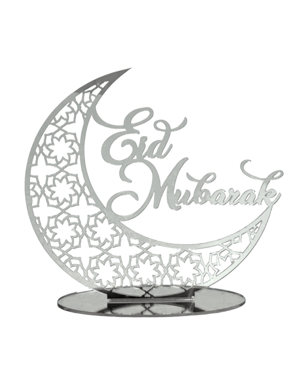 Déco en Acrylique Eid Mubarak Lune - Argent