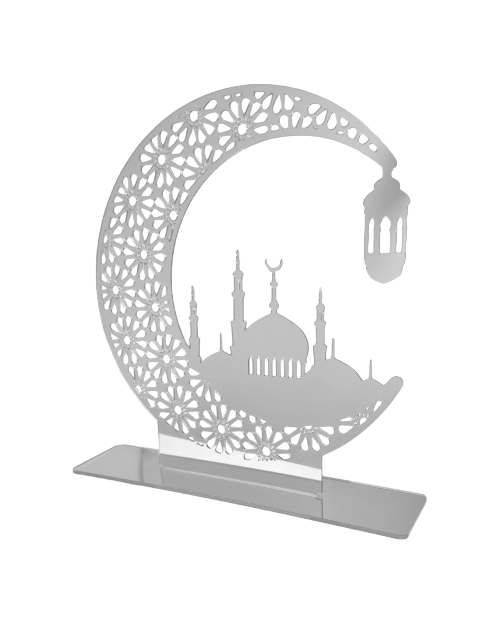 Déco en Acrylique Lune et Mosquée - Argent