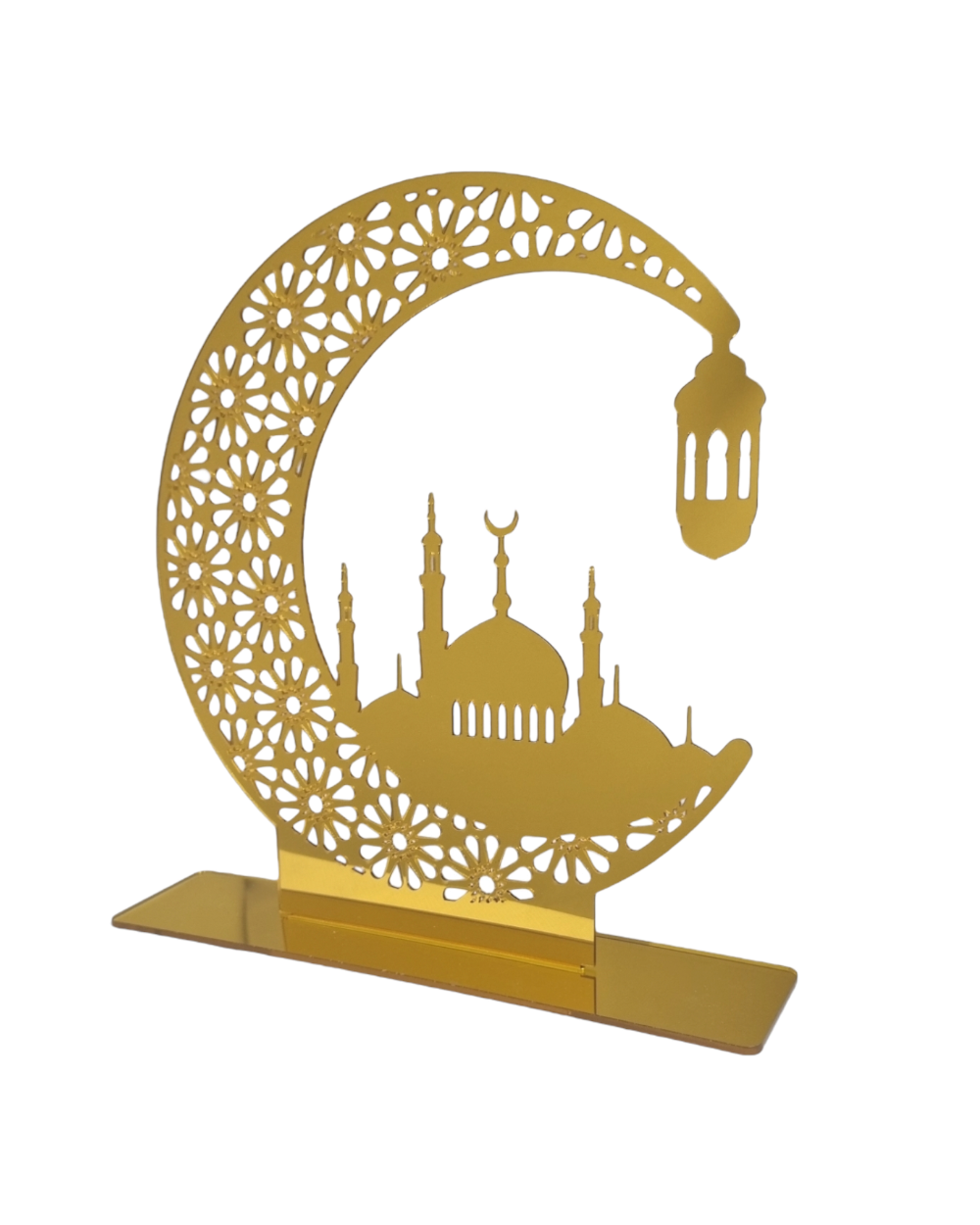Déco en Acrylique Lune et Mosquée - Doré