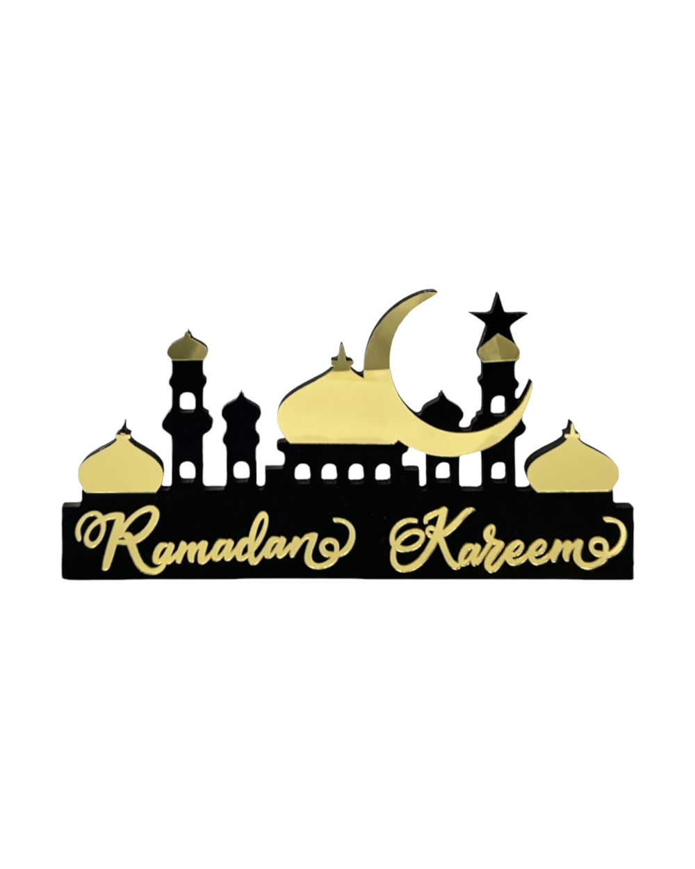 Déco Mosquée Ramadan Mubarak - Noir et doré