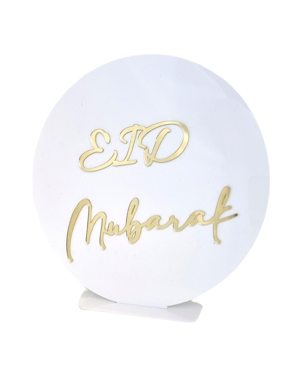 Décoration Eid Mubarak - Acrylique blanc et doré
