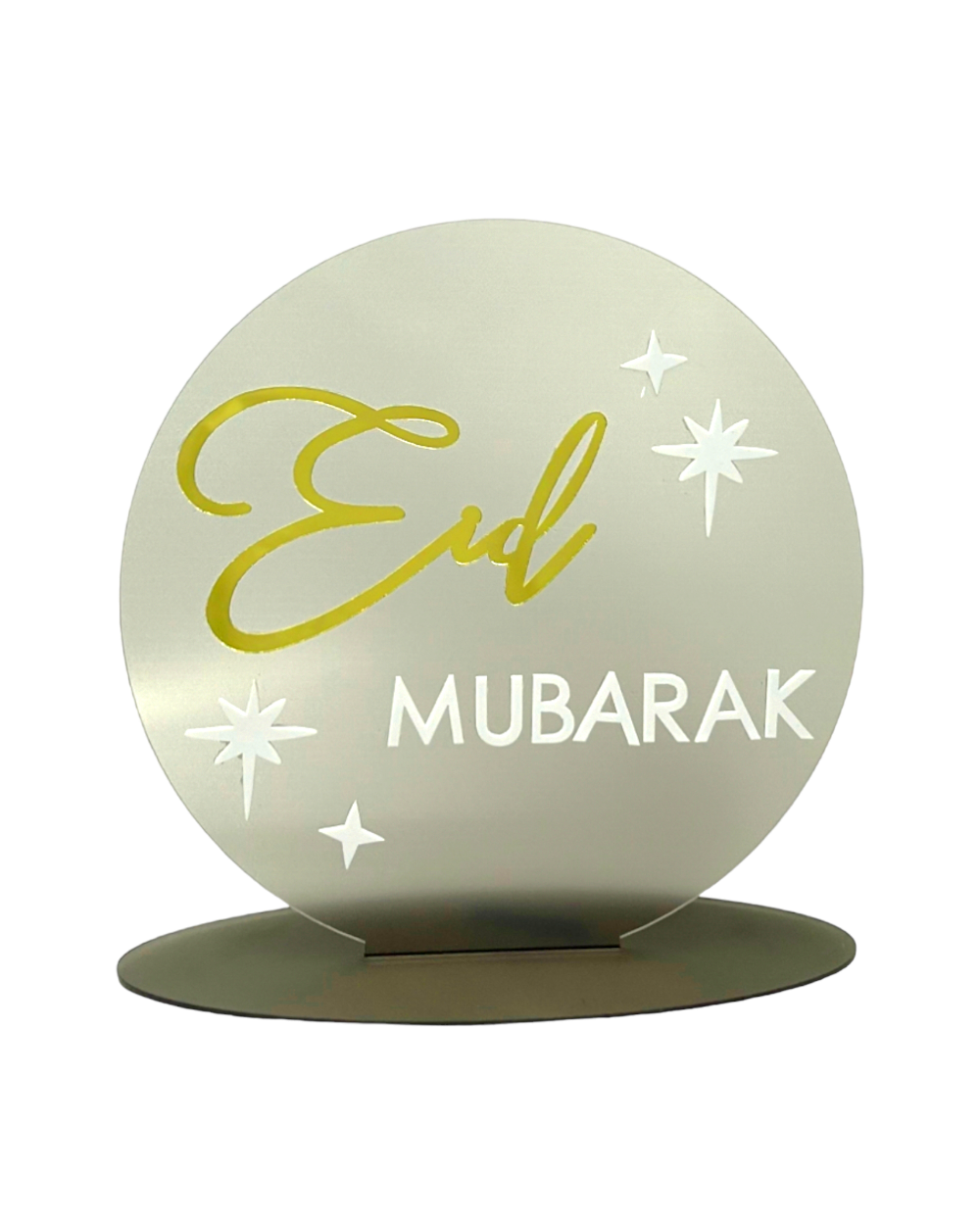 Décoration Eid Mubarak - Acrylique teinté, blanc et doré