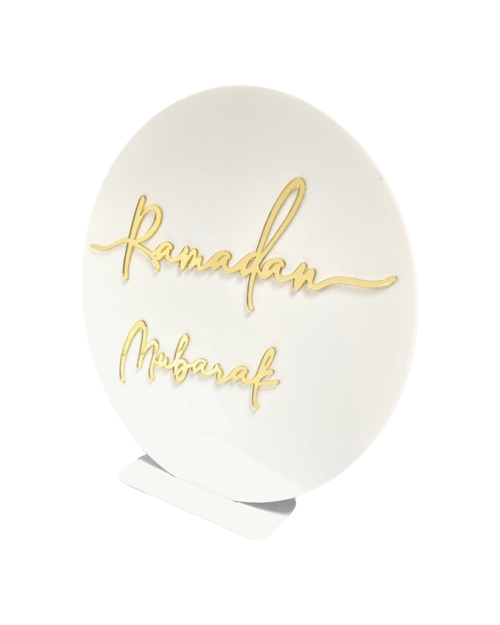 Décoration Ramadan Mubarak - Acrylique blanc et doré