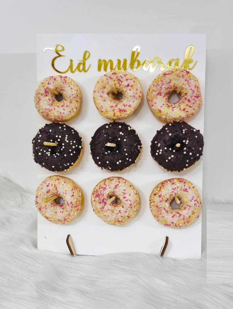 Présentoir à donuts Eid Mubarak - Blanc