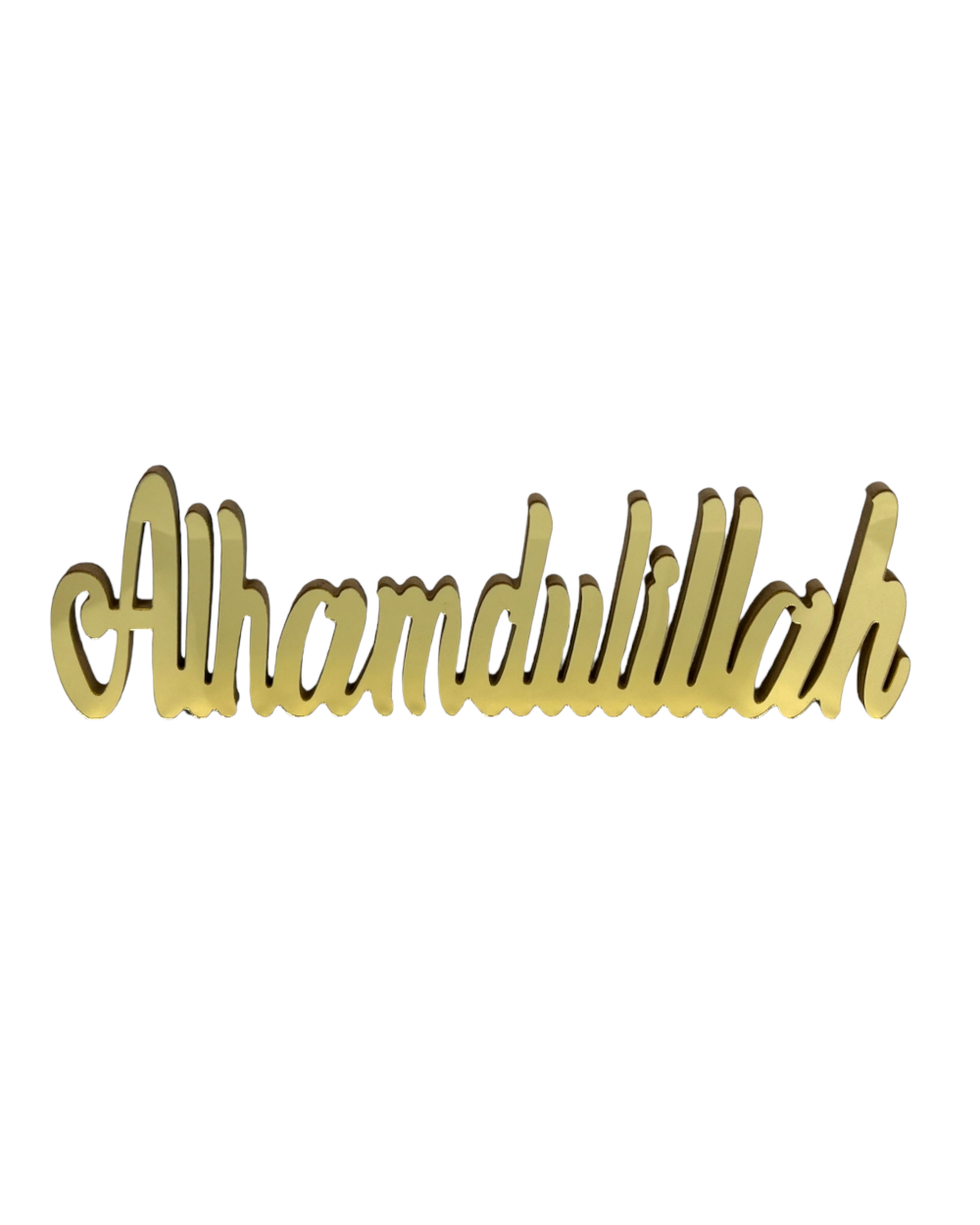 Lettres décoratives Alhamdulillah avec effet mirroir - Doré
