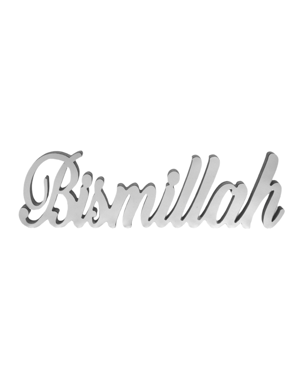 Lettres décoratives Bismillah avec effet mirroir - Argent