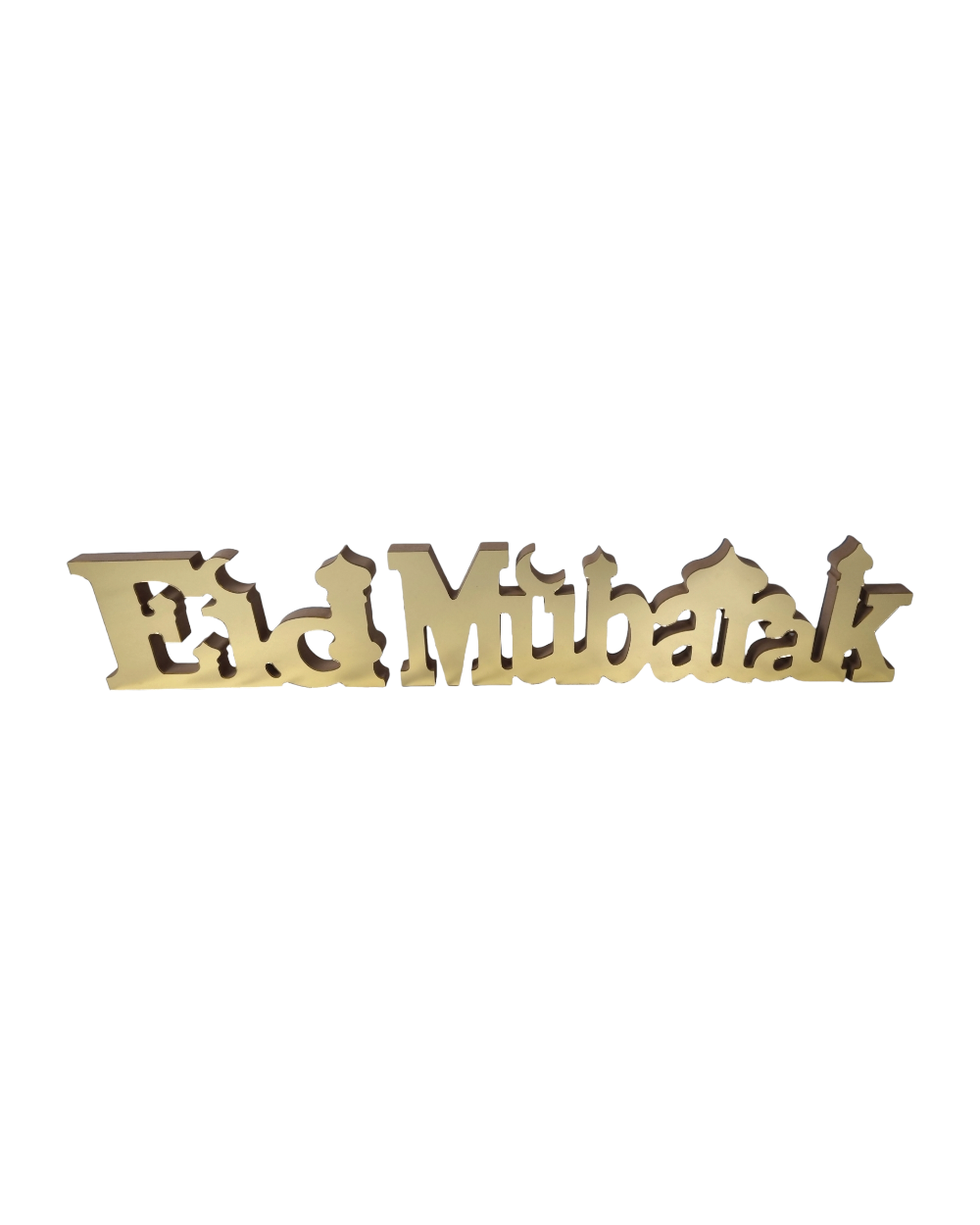 Lettres décoratives Eid Mubarak avec effet mirroir - Doré
