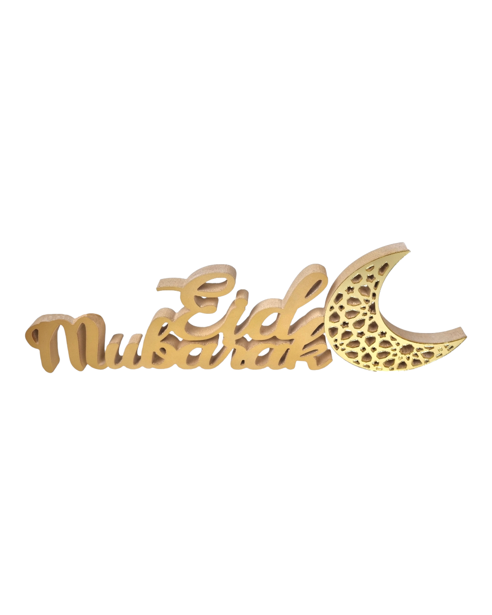 Lettres décoratives Eid Mubarak avec lune - Doré