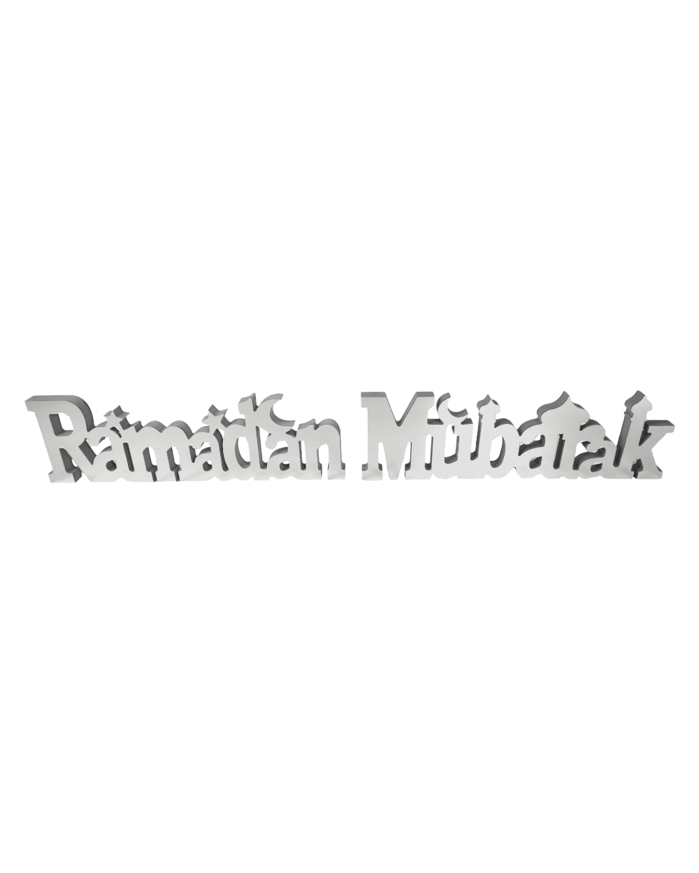 Lettres décoratives Ramadan Mubarak avec effet mirroir - Argent