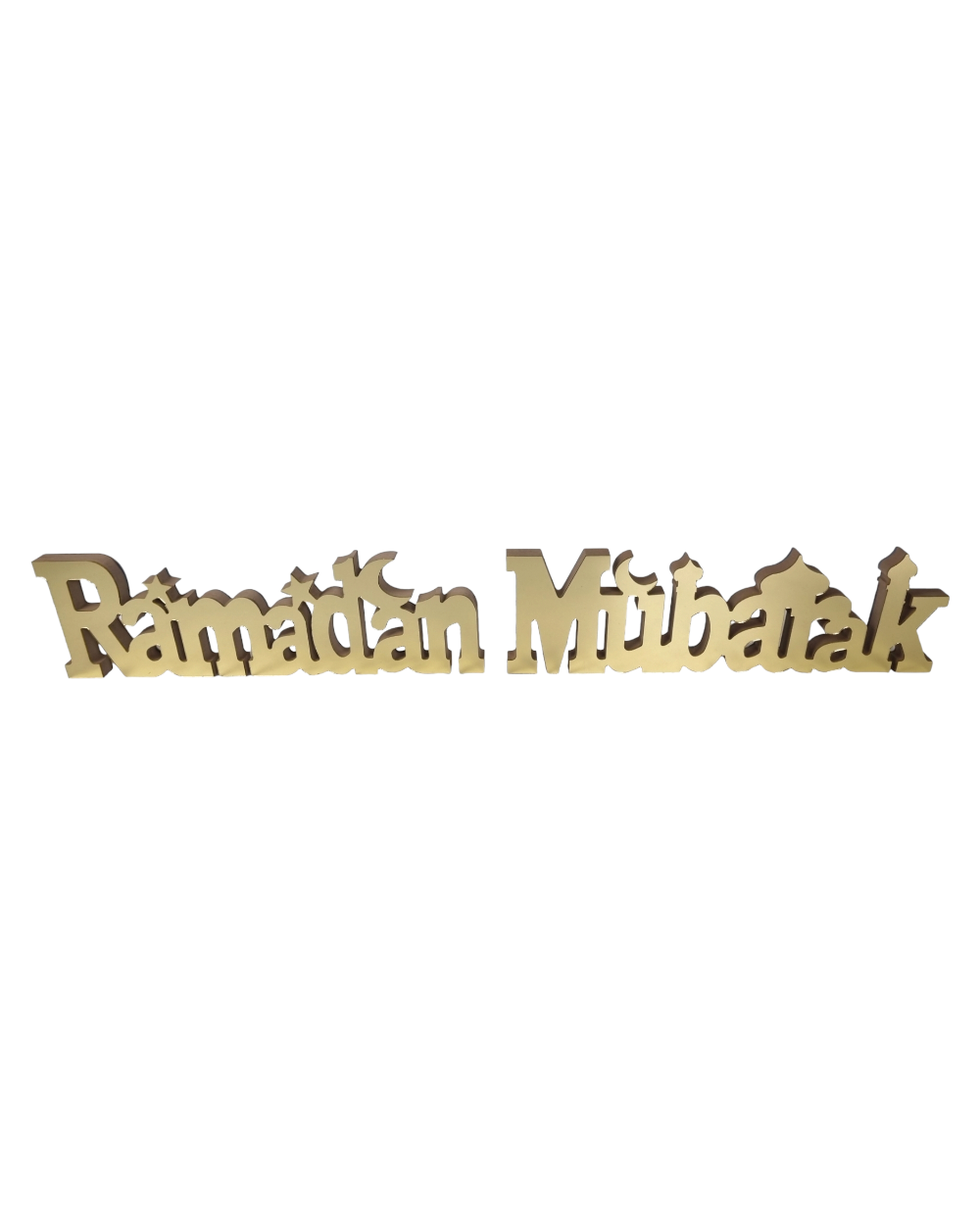 Lettres décoratives Ramadan Mubarak avec effet mirroir - Doré