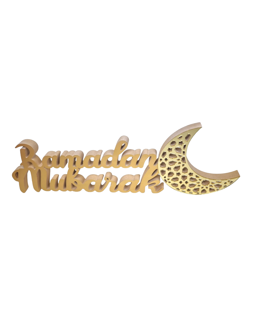 Lettres décoratives Ramadan Mubarak avec lune - Doré
