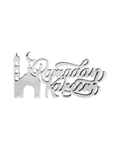 Lettres décoratives Ramadan Mubarak Mosquée avec effet mirroir - Argent