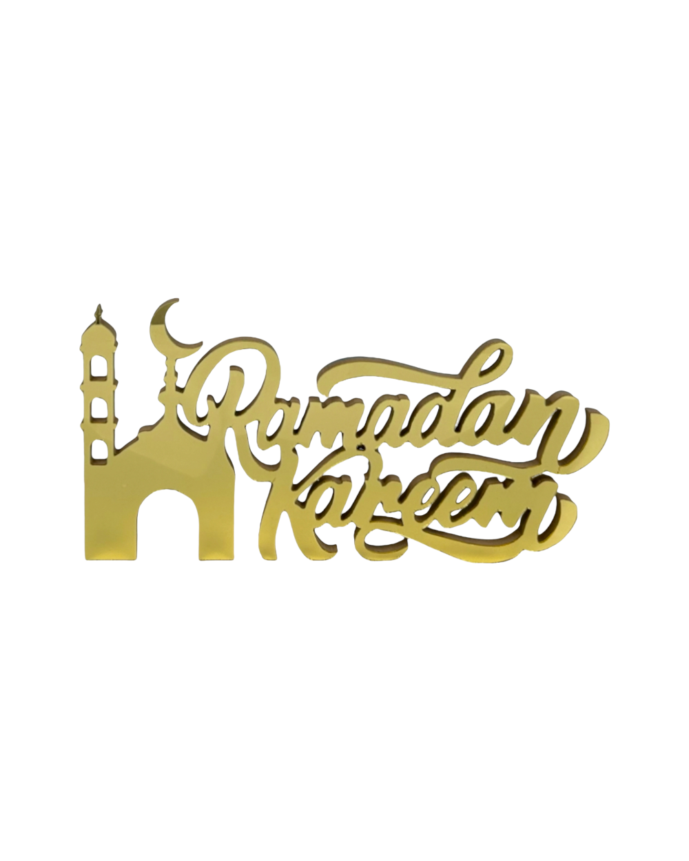 Lettres décoratives Ramadan Mubarak Mosquée avec effet mirroir - Doré