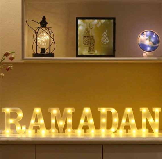    lettres lumineuses ramadan blanc
